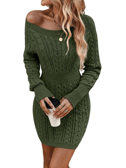 Women's Cable Knit Mini Sweater Dress