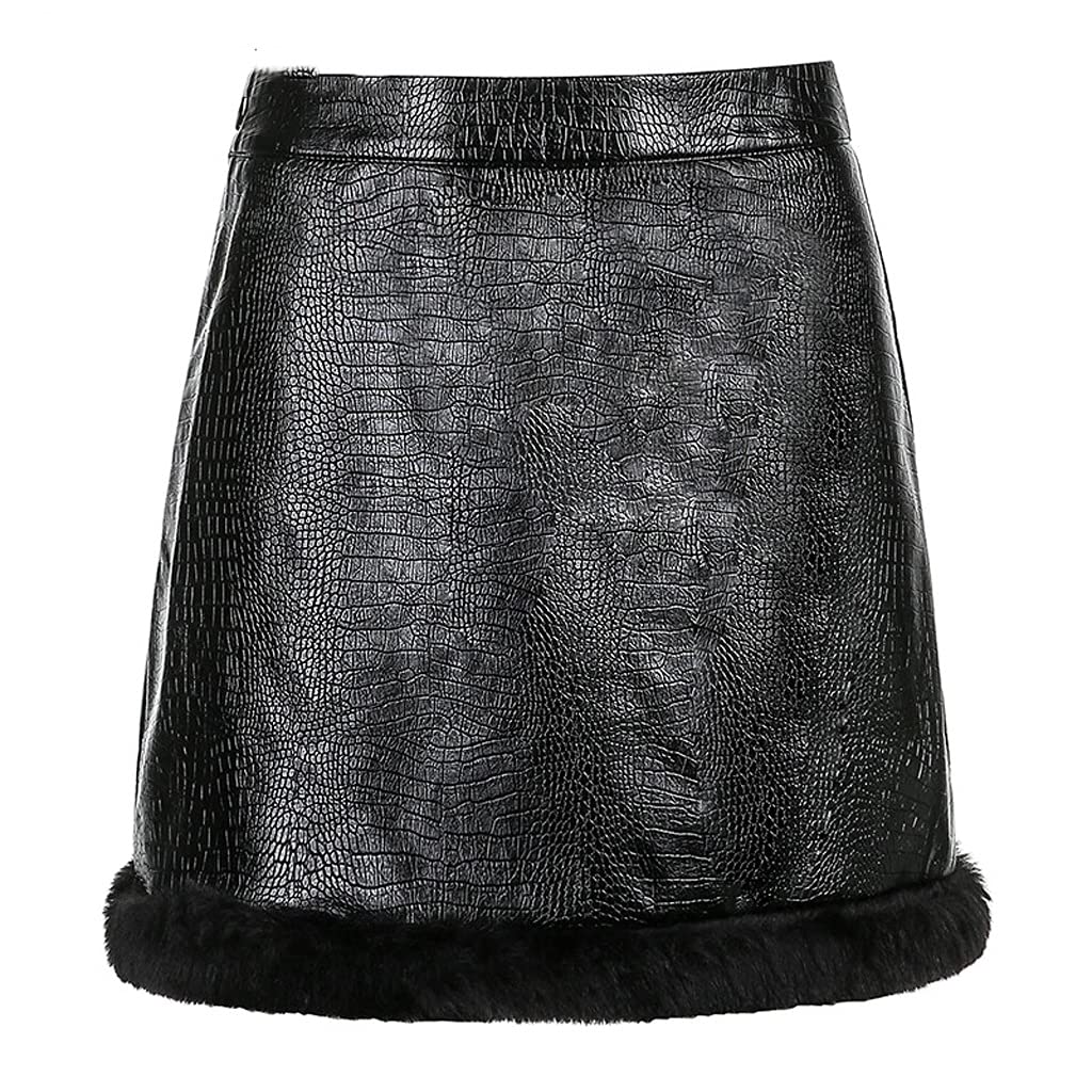 Women's High Waist Vintage Leather Skirt