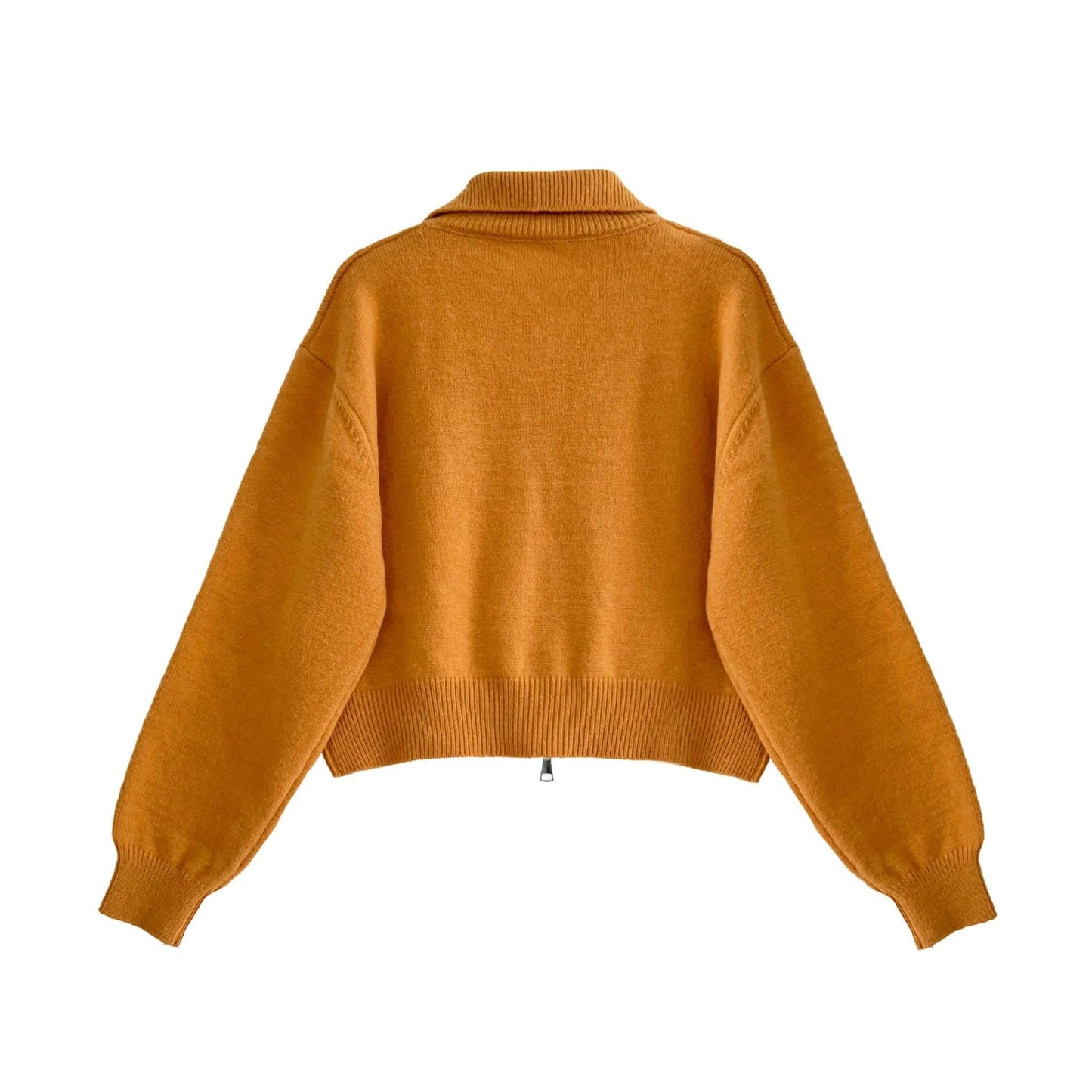 Women's O-Neck Zipper Knit Cardigan
