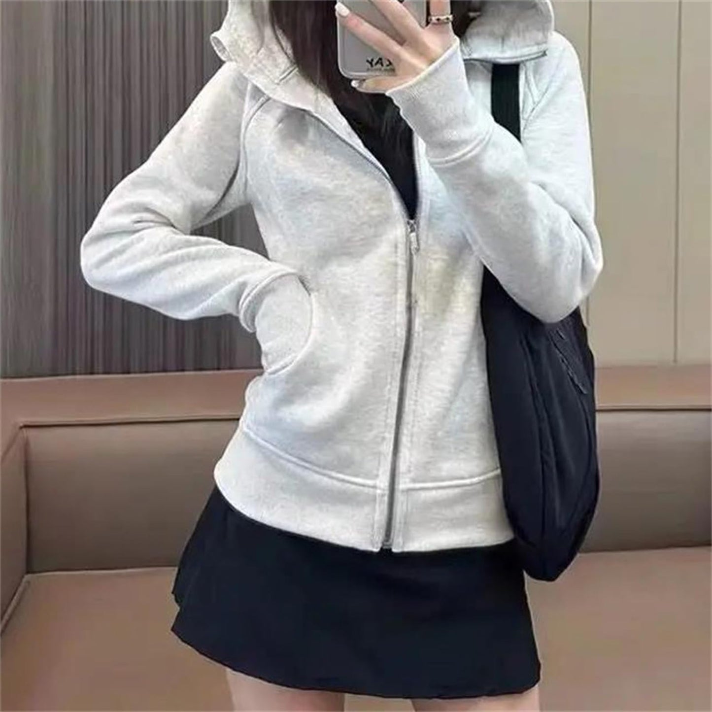 Women's Hooded Zipper Sweatshirt Jacket