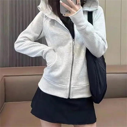 Women's Hooded Zipper Sweatshirt Jacket