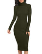 Women's Ribbed Slim Fit Knit Sweater Dress