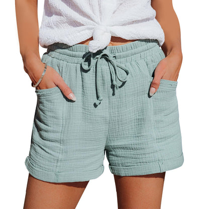Women's Cotton Linen Drawstring Shorts