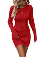 Women's Cable Knit Mini Sweater Dress