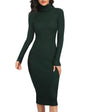 Women's Ribbed Slim Fit Knit Sweater Dress