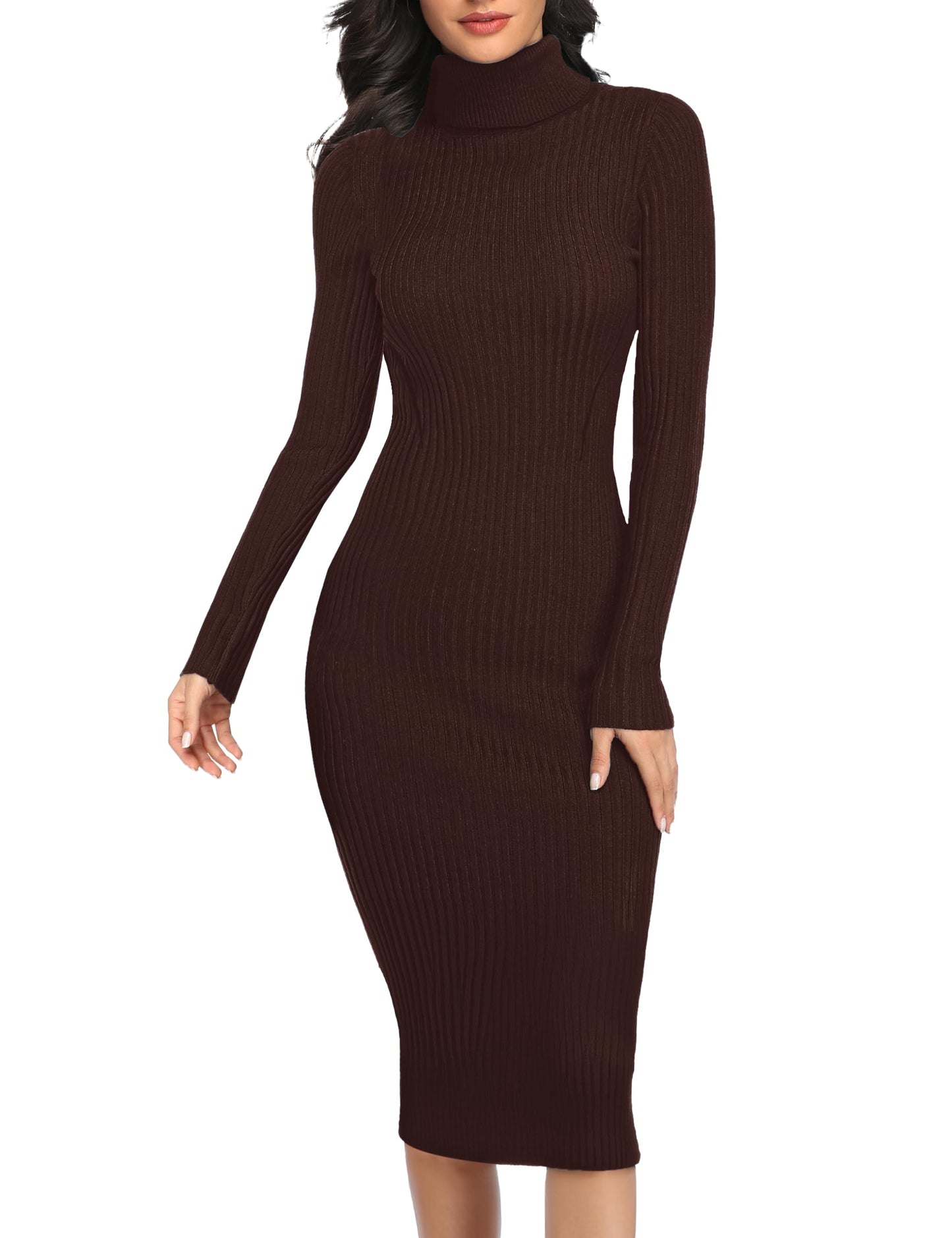 Women's Ribbed Slim Fit Knit Sweater Dress
