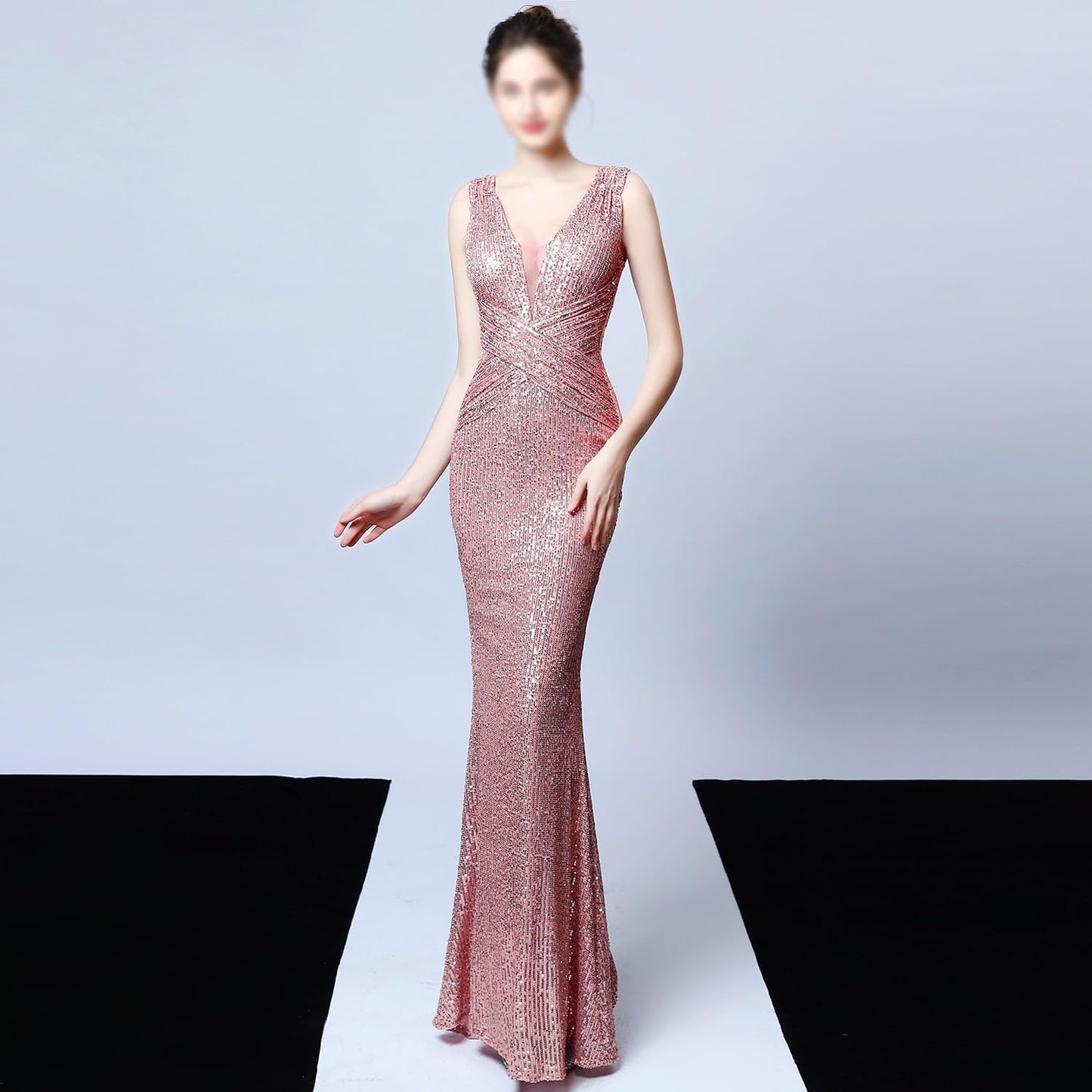 Women's Plus Size Sequined Evening Gown