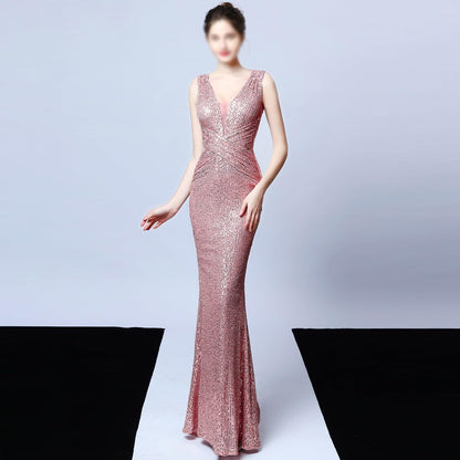Women's Plus Size Sequined Evening Gown