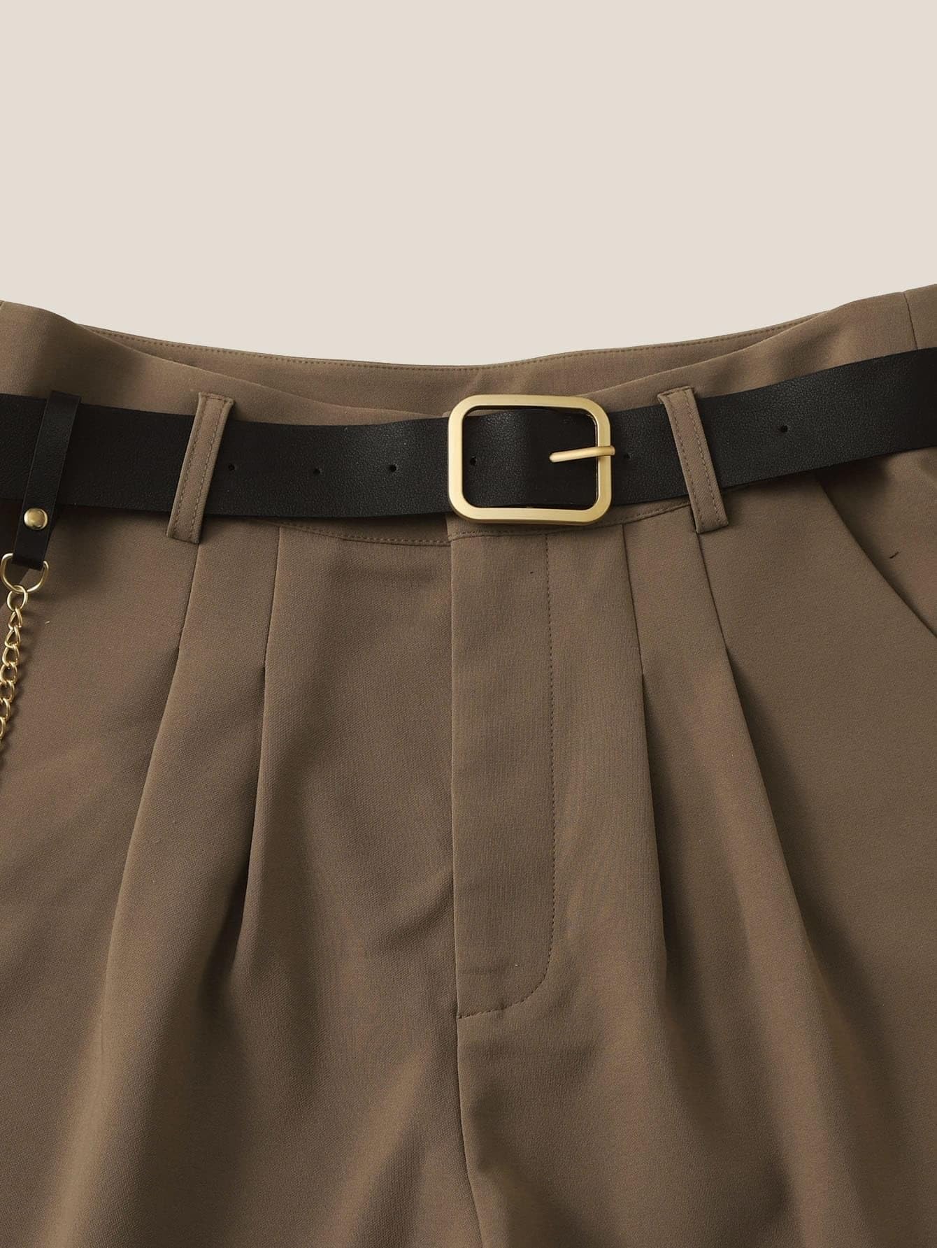 Women's Pleated Belted Shorts
