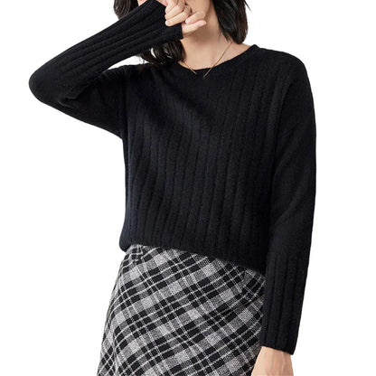 Women's Cashmere O-Neck Striped Sweater