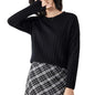Women's Cashmere O-Neck Striped Sweater