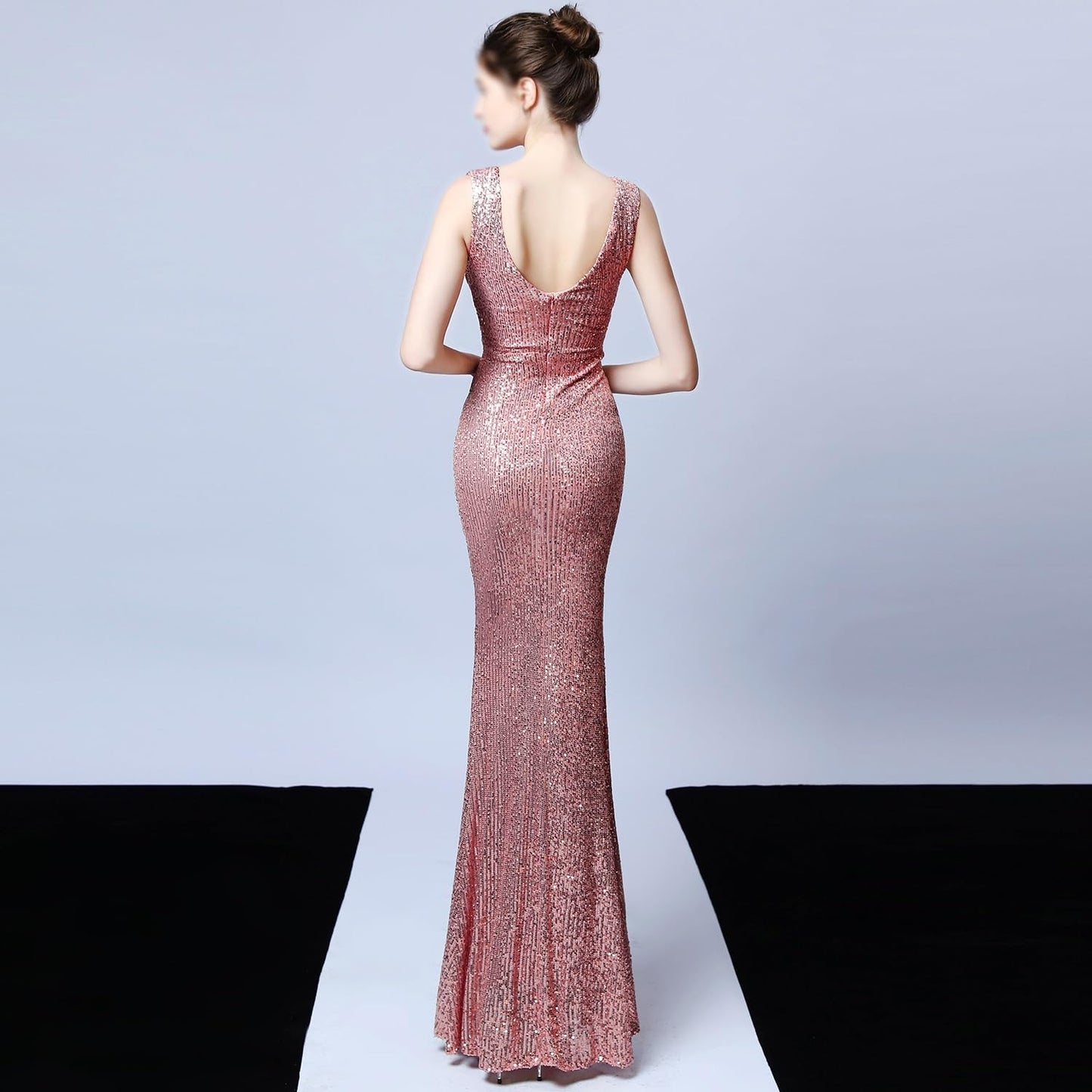 Women's Plus Size Sequined Evening Gown