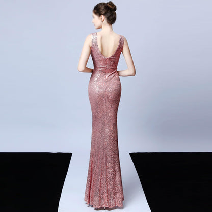 Women's Plus Size Sequined Evening Gown