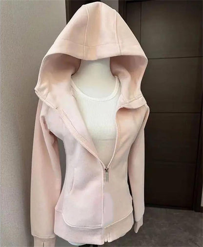 Women's Hooded Zipper Sweatshirt Jacket