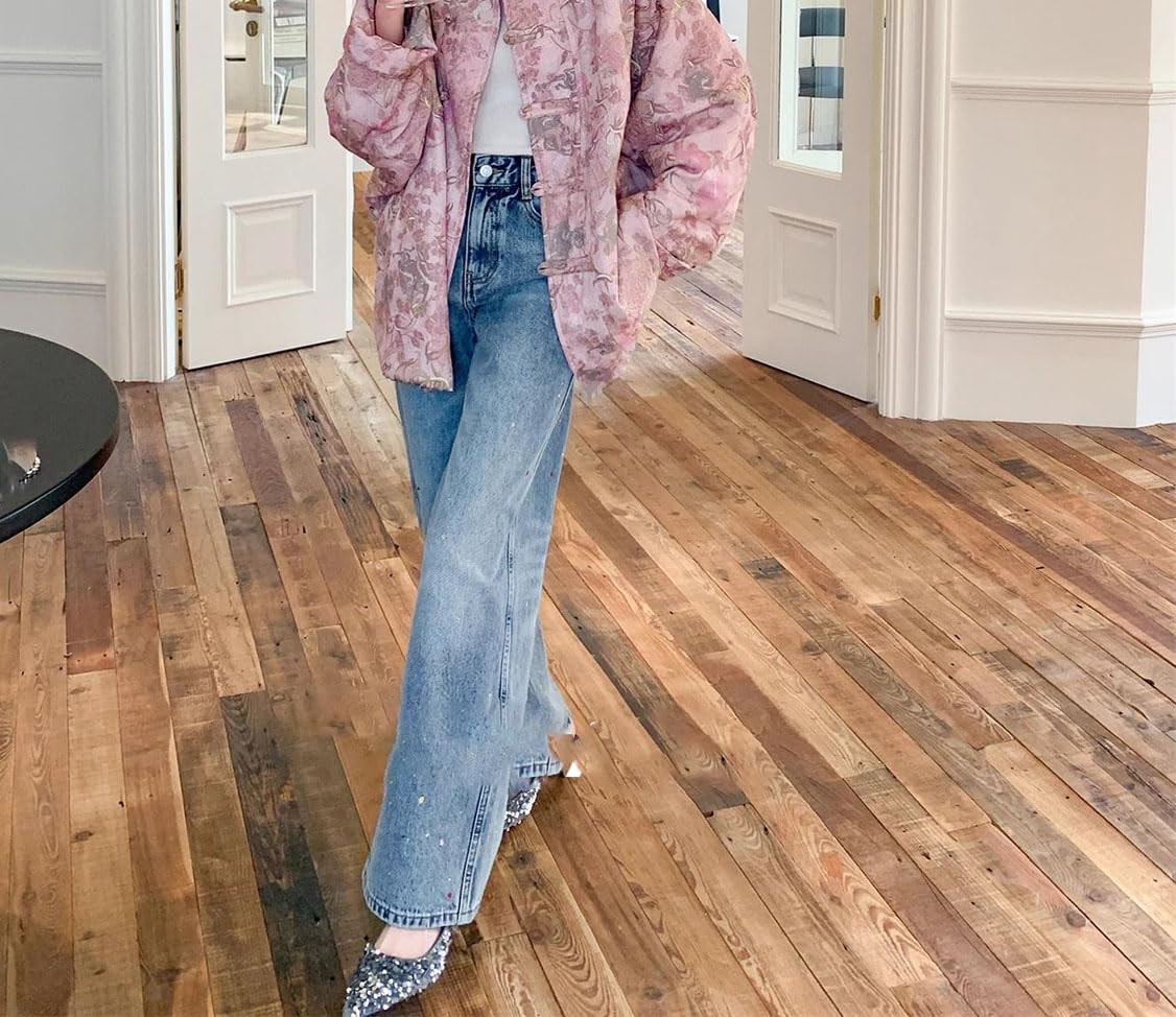 Women's High Waist Straight Leg Jeans