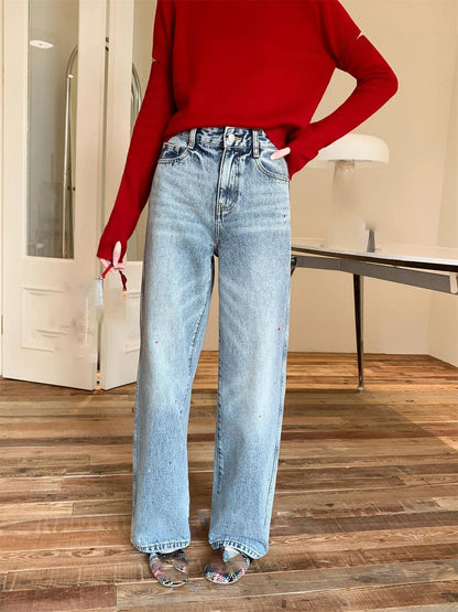 Women's High Waist Straight Leg Jeans