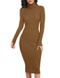 Women's Ribbed Slim Fit Knit Sweater Dress