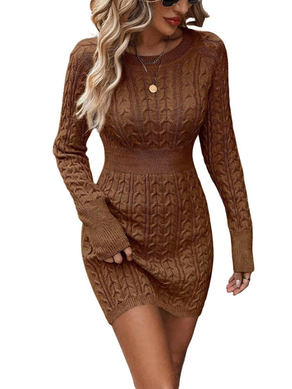 Women's Cable Knit Mini Sweater Dress