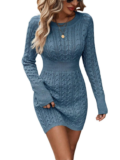 Women's Cable Knit Mini Sweater Dress