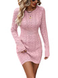 Women's Cable Knit Mini Sweater Dress