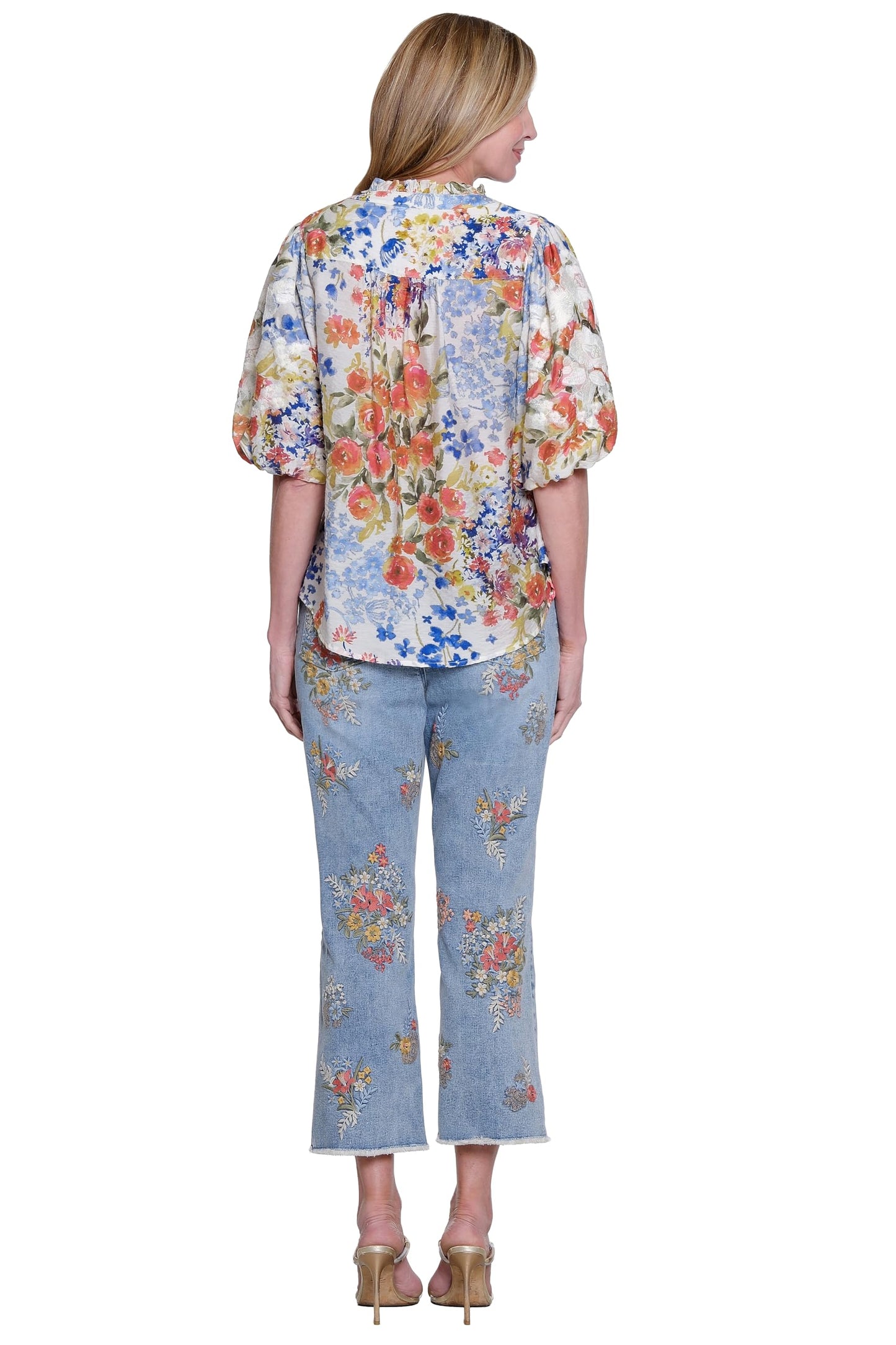 Women's Embroidered Flare Leg Jeans